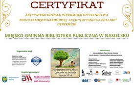 Certyfikat Czytanie na Polanie 2026