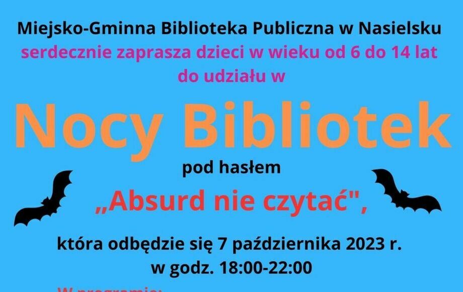 Zdjęcie do Serdecznie zapraszamy dzieci do udziału w Nocy Bibliotek!