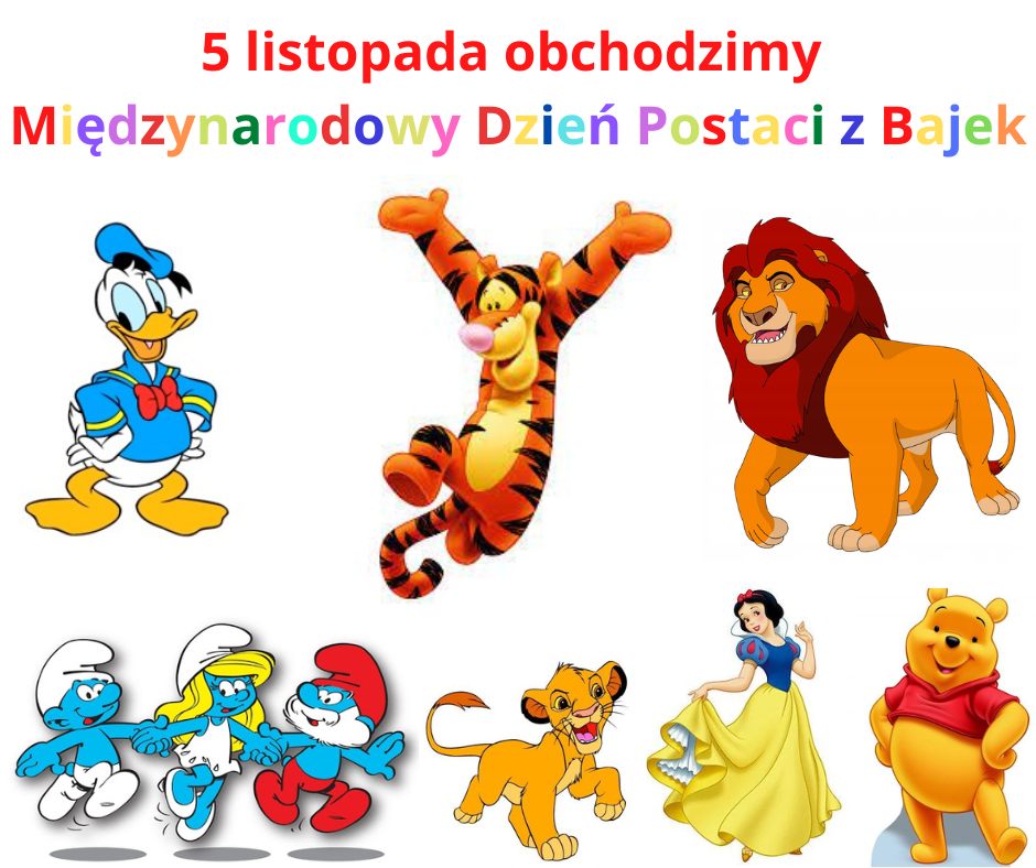 Międzynarodowy Dzień Postaci z&nbsp;Bajek Dzisiaj, 5 listopada, w&nbsp;rocznicę urodzin Walta Disney`a obchodzimy Międzynarodowy Dzień Postaci z&nbsp;Bajek.