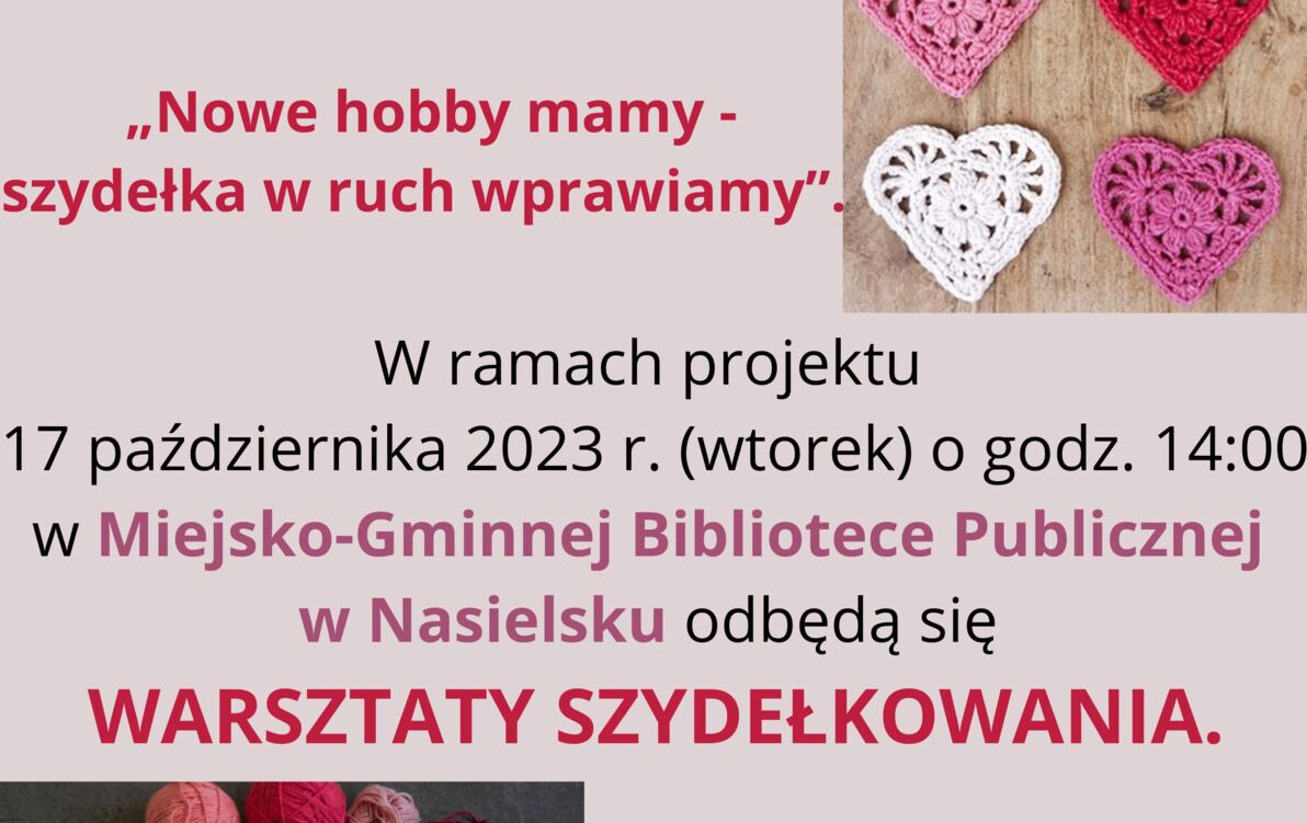 Zdjęcie do Serdecznie zapraszamy Senior&oacute;w do udziału w warsztatach szydełkowania!