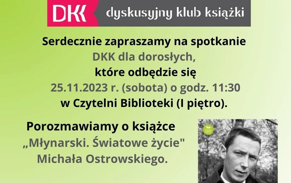 Zdjęcie do Serdecznie zapraszamy na spotkanie Dyskusyjnego Klubu Książki dla Dorosłych!