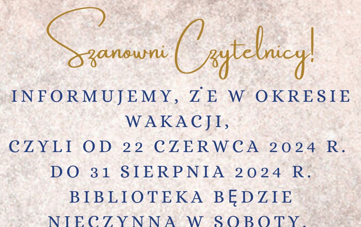 Zdjęcie do Ważna informacja!