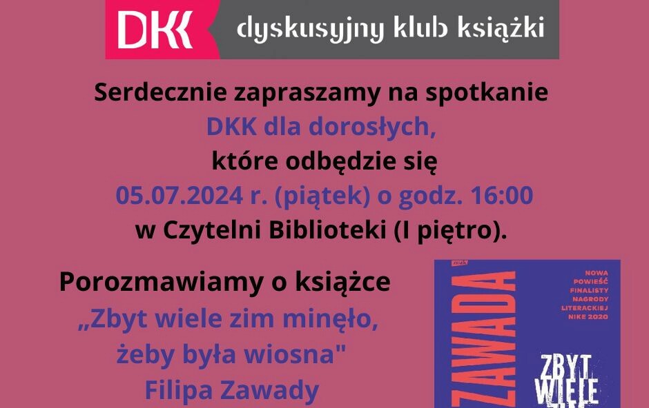 Zdjęcie do Serdecznie zapraszamy na spotkanie DKK dla dorosłych 