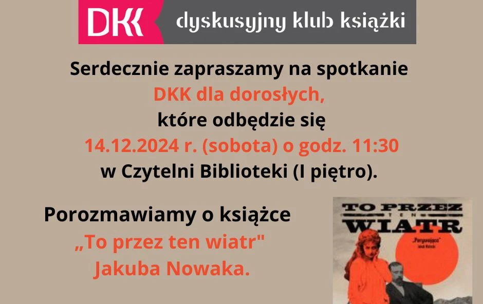 Zdjęcie do Serdecznie zapraszamy na spotkanie DKK dla dorosłych. 