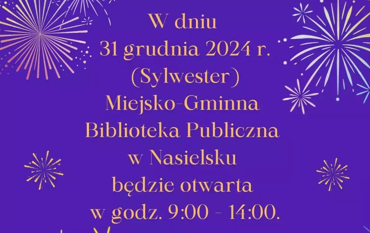 Zdjęcie do Godziny otwarcia biblioteki w sylwestra
