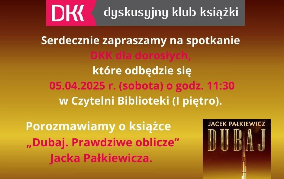 Zdjęcie do Serdecznie zapraszamy na spotkanie DKK dla dorosłych!
