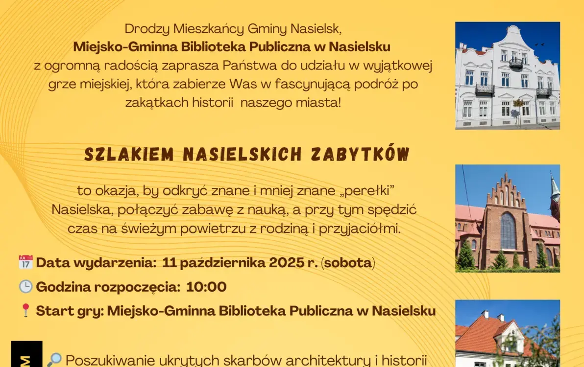 Zdjęcie do Zaproszenie na grę miejską "Szlakiem Nasielskich Zabytk&oacute;w"