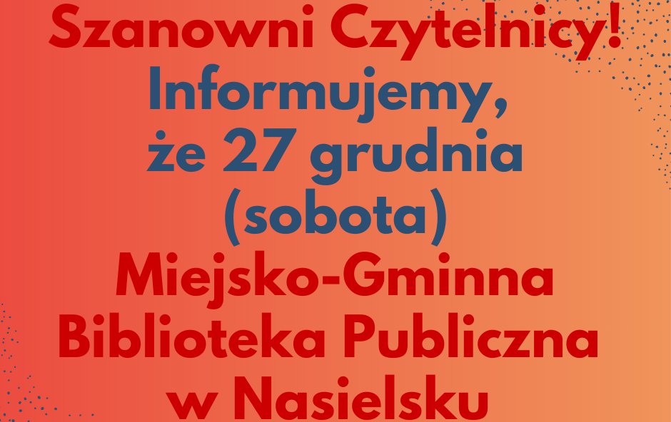 Zdjęcie do Ważna informacja!