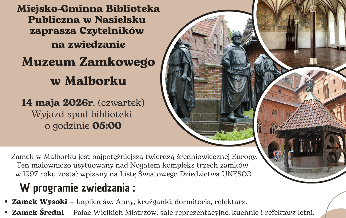 Zdjęcie do Serdecznie zapraszamy naszych Kochanych Czytelnik&oacute;w na kolejny wyjazd z cyklu &bdquo;Zwiedzamy z biblioteką&rdquo;.